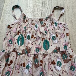 NWOT Monkeeroos 5/6T Kid’s Starbucks Bamboo Romper
